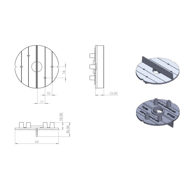 Boreskabelon til Sp�ndebeslag "Turtle"