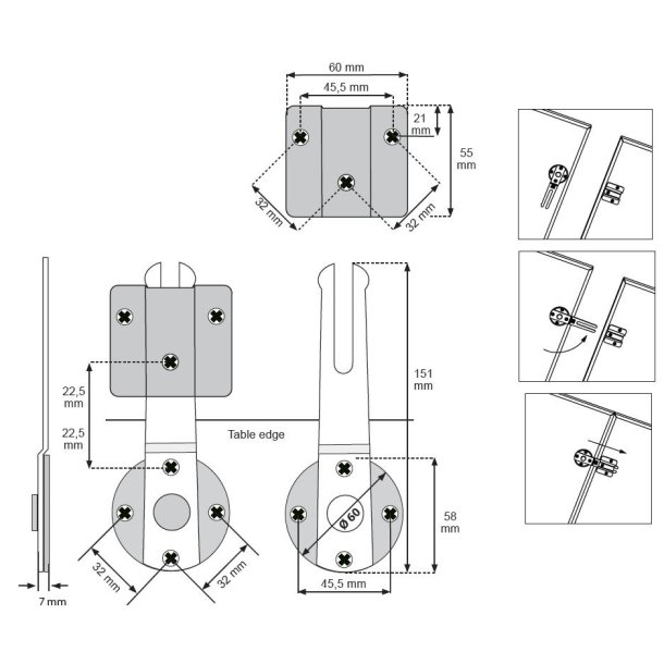 Koblingsbeslag 151mm - Elforzinket