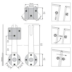 Koblingsbeslag 201mm - Elforzinket