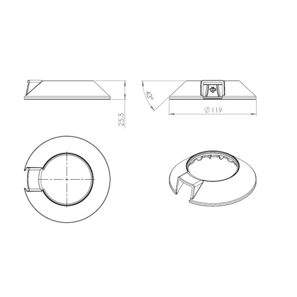 Dkkappe til "Swing" Benbeslag - Sort Plast
