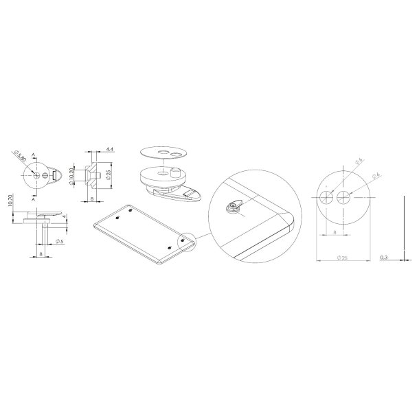 Krog med Afstandstykke til "Swing" - Sort Plast