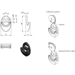 Vgbeslag til "Swing" - Sort Plast