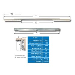 Bordudtrk Synkron 90kg - bnings Lngde 570mm