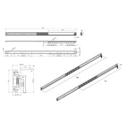 Bordudtrk Ensidigt 48kg - m/Bremse - bning 715mm
