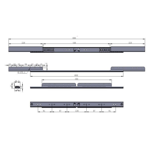 Bordudtrk Asynkron 45kg - bnings Lngde 430mm