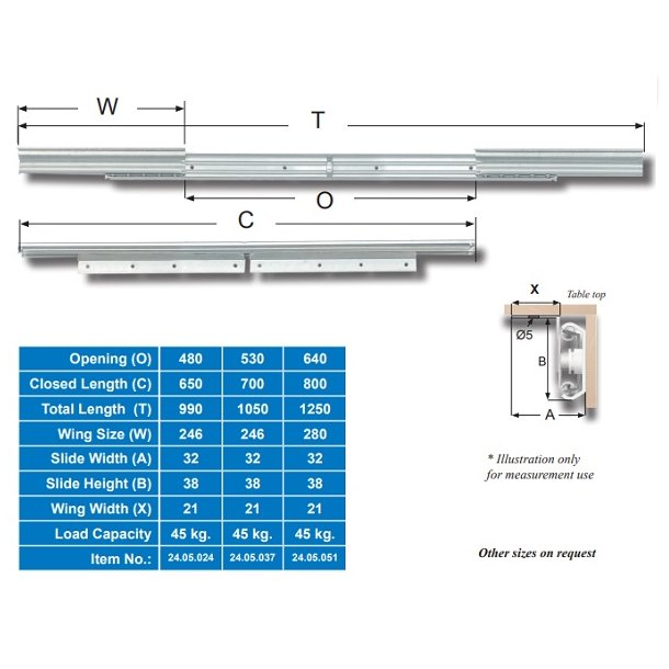 Bordudtrk Asynkron 45kg - bnings Lngde 640mm