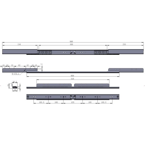 Bordudtrk Asynkron 45kg - bnings Lngde 480mm