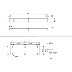Udtrksstang 590mm til Tillgsplader - Galvaniseret