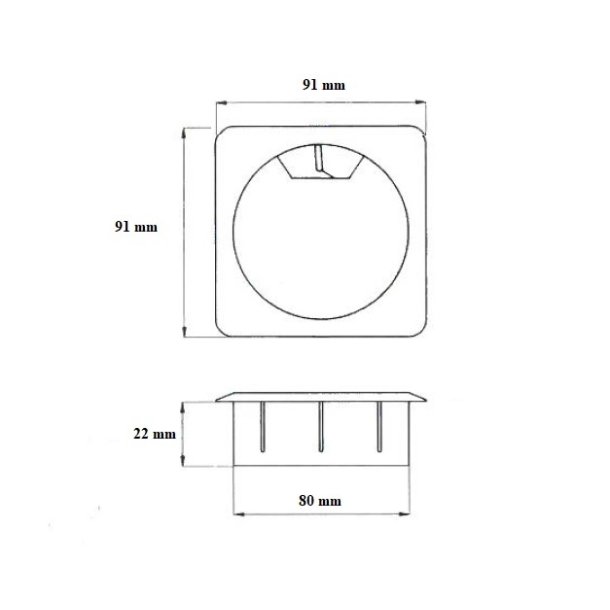 Kabelgennemfring "Eder" 60mm i Alu Farve