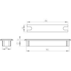 Kabelgennemfring "Aare" 90x18x12mm - Mrkegr