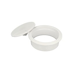 Kabelgennemfring "Sil" 60mm i Hvid Plast RAL 9003