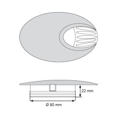 Kabelgennemfring "Neris" - Oval - 80 - Aluminium