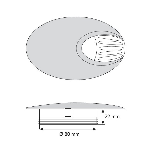 Kabelgennemfring "Neris" - Oval - 80 - Aluminium