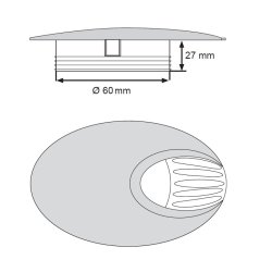 Kabelgennemfring "Neris" - Oval - 60 - Sort
