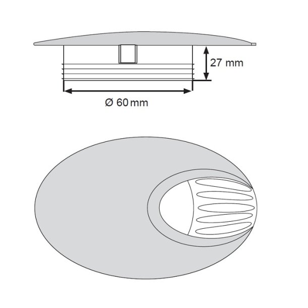 Kabelgennemfring "Neris" - Oval - 60 - Sort