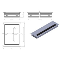 Kabelgennemfring "Leba" 80x276x24mm - Sort