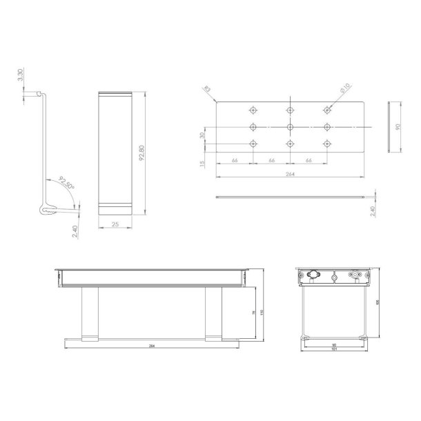 Stikdsebakke med Velcro-Til Kabelfr. 520385/520386/520387