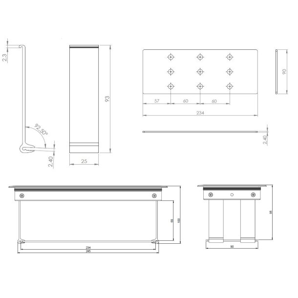 Stikdsebakke med Velcro-Til Kabelgennemfring 520349