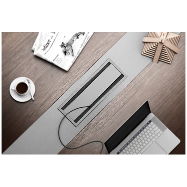 Kabelgennemfring "Flip" Softluk -412x148x28mm -Alu Farve