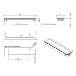 Kabelgennemfring "Desna" 181x46x21,8mm - Aluminium