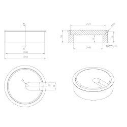 Kabelgennemf�ring "Mosel" �80x23mm - Egetr� uden Lak