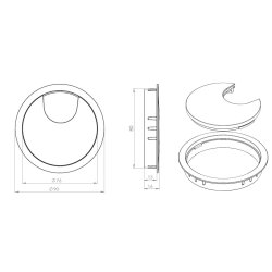 Kabelgennemf�ring "Rhone" - �80x13mm Forkromet