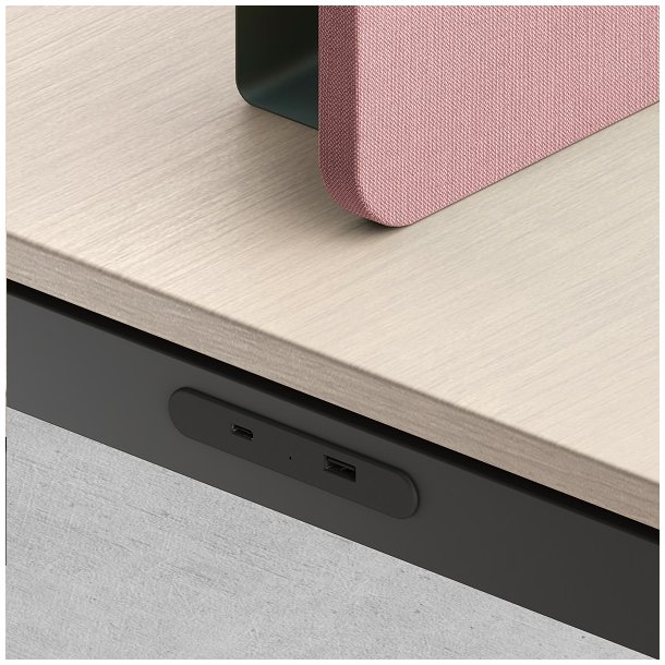 USB Ladestik til Mbler og Bordplader - Sort