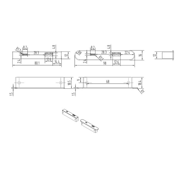 USB Ladestik til Mbler og Bordplader - Sort
