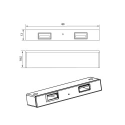 USB Ladestik til Mbler og Bordplader - Slv
