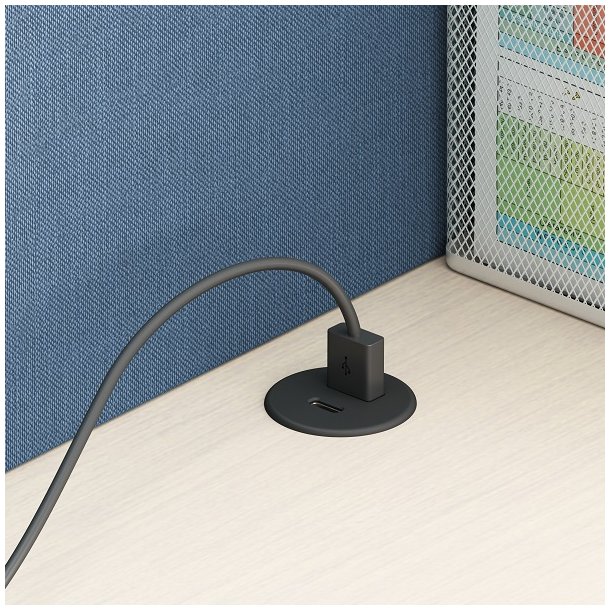 USB Ladestik til Mbler og Bordplader - Sort