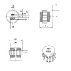 USB Ladestik til Mbler og Bordplader - Hvid