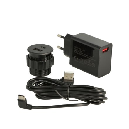 USB Ladestik til M�bler og Bordplader - Sort