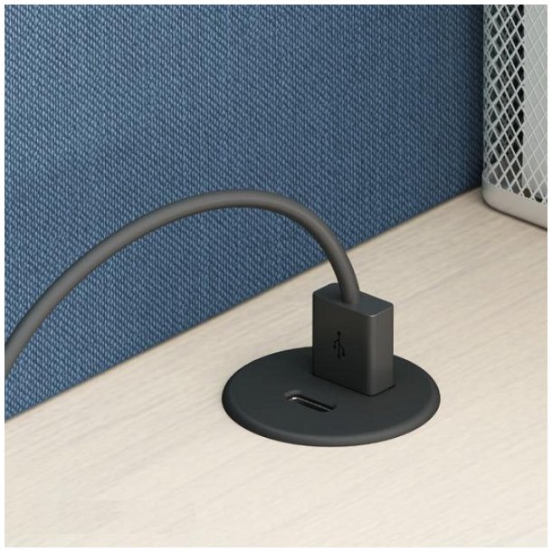 USB Ladestik til Mbler og Bordplader - Hvid