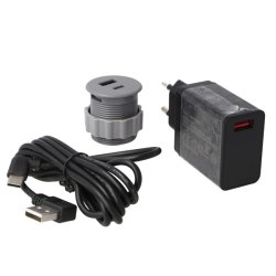 USB Ladestik til Mbler og Bordplader - Gr