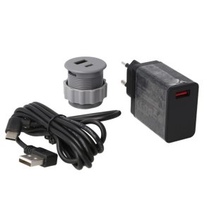 USB Ladestik til Mbler og Bordplader - Gr