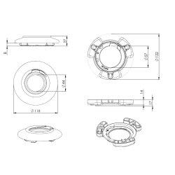 Kabelfring Top+Bundbeslag - Forkromet - til Spiral 520655