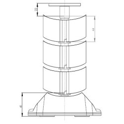 Kabelf�ring Fra Skrivebord til Gulv - 790 mm - S�lvgr�