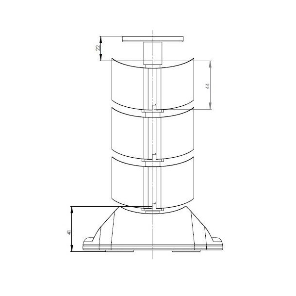 Kabelf�ring Fra Skrivebord til Gulv - 790 mm - S�lvgr�