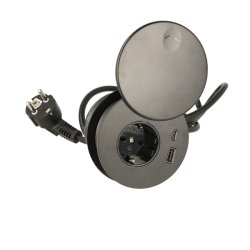 Stikdse 80mm - 1 Stikkontakt, 1 Stk USB-A +1 Stk USB-C