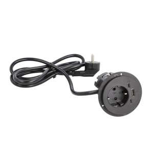 Stikdse 60mm - 1 Stikkontakt, 1 Stk USB-A +2 Stk USB-C