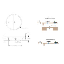 Tr�dl�s oplader til mobiltelefon - �80 mm - 15W
