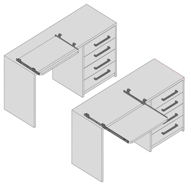 Hylde- og Skuffeudtrk 458mm - Elforzinket