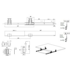 Hylde- og Skuffeudtrk 347mm - Sort