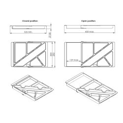 Universal Pennebakke med Justerbar Bredde - Sort