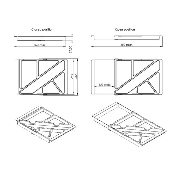 Universal Pennebakke med Justerbar Bredde - Sort