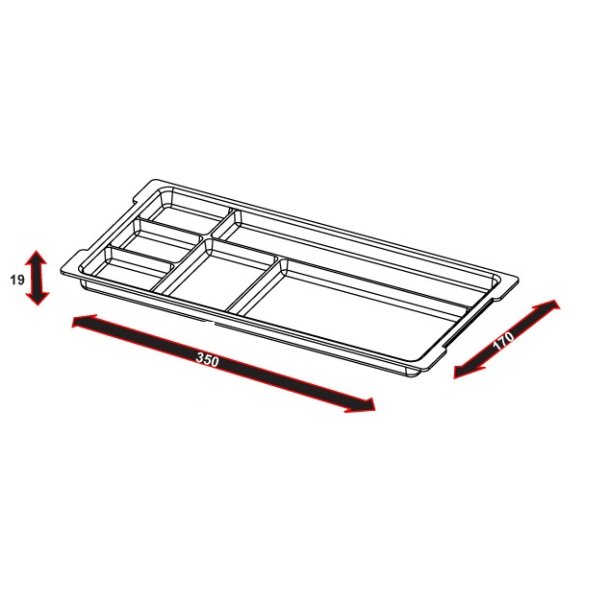 Universal Pennebakke 170x350x19mm - Sort
