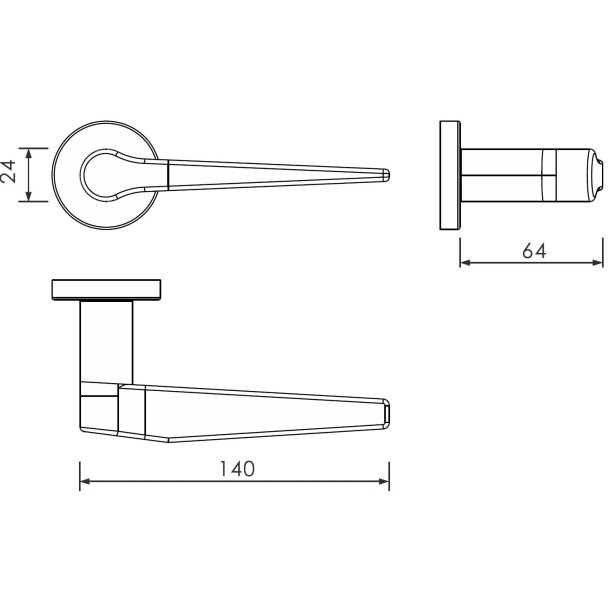 Drgreb St "Funk" - Sort - Massiv