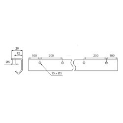 Skydedrsskinne KG30 -  3 Meter - Aluminium