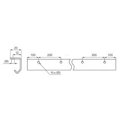 Skydedrsskinne KG30 -  2 Meter - Aluminium