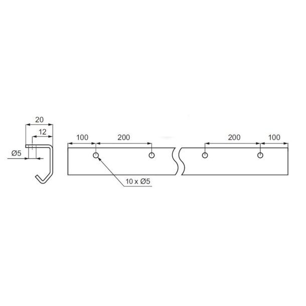 Skydedrsskinne KG30 -  2 Meter - Aluminium